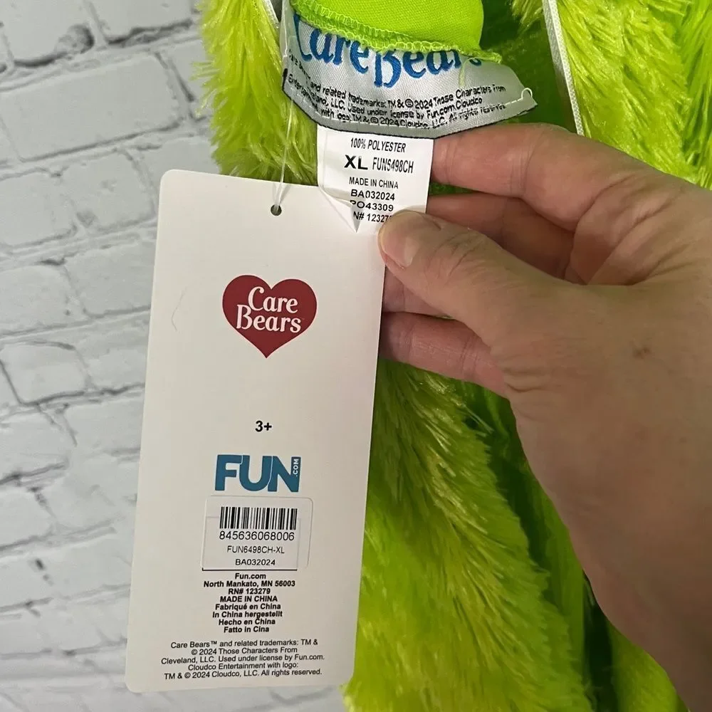 Care Bears Classic Good Luck Bear Child XL Costume Long pile fur clover